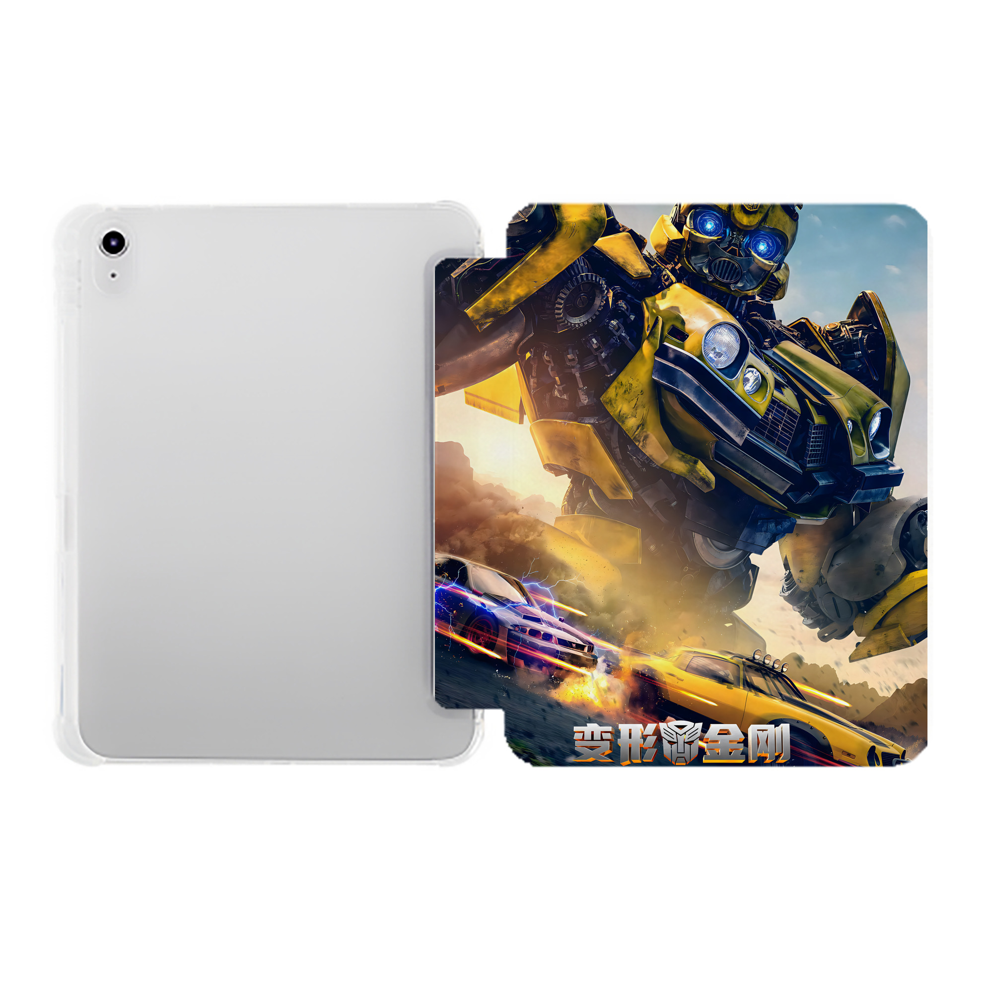 （画像用） Transformers トランスフォーマー IPad ケース ペン収納付き 三つ折りスタンド PUレザー×シリコン 対応機種9.5/10.5/10.9インチ